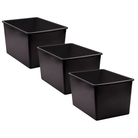 TEACHER CREATED RESOURCES Storage Bin, Plastic, Black, 3 PK 20427